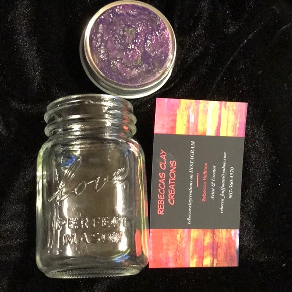 Purple Polymer Clay on Stash Jar - Picture 4 of 4